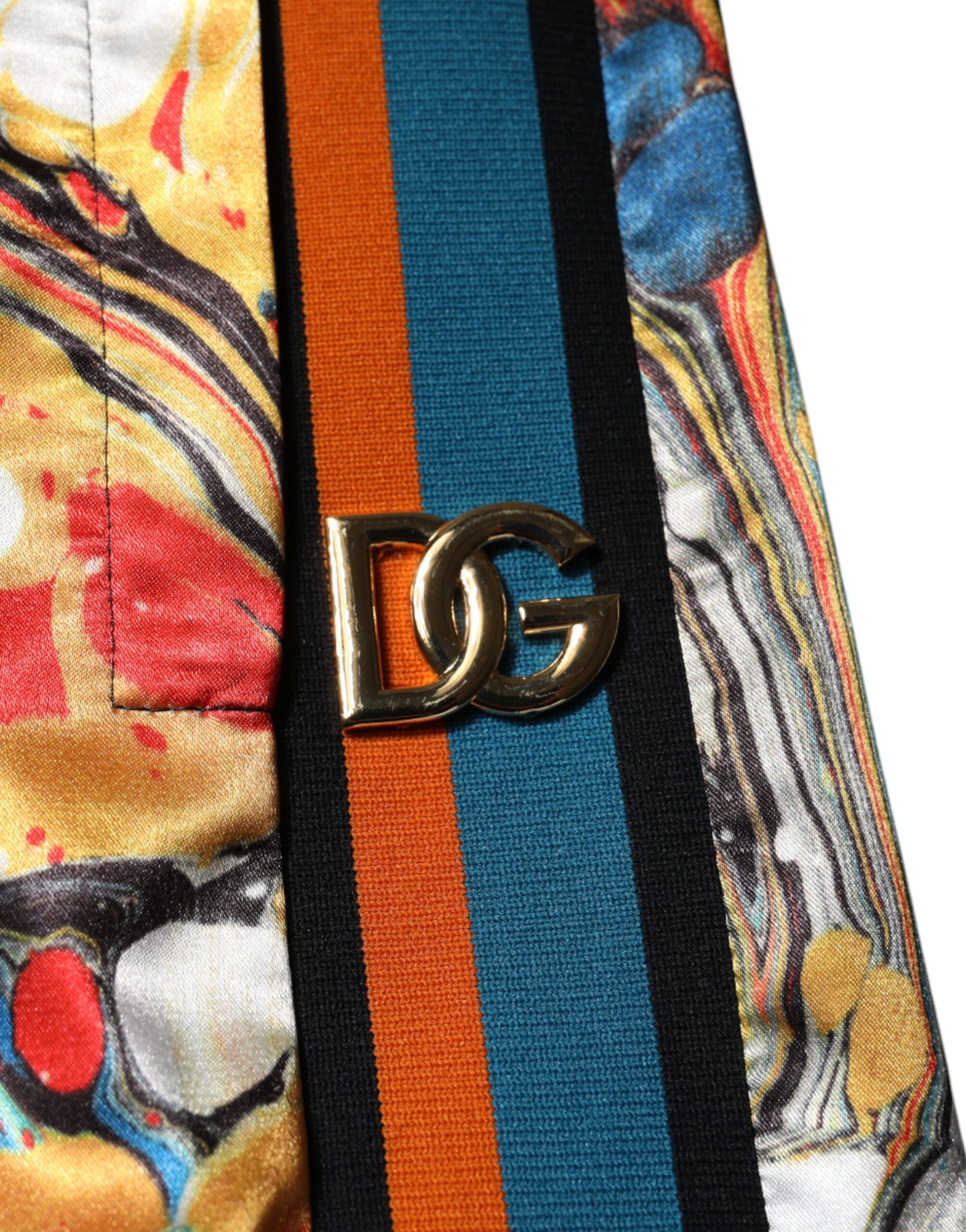 Dolce & Gabbana Multicolor Marble Satin Men Tracksuit Men's Pants