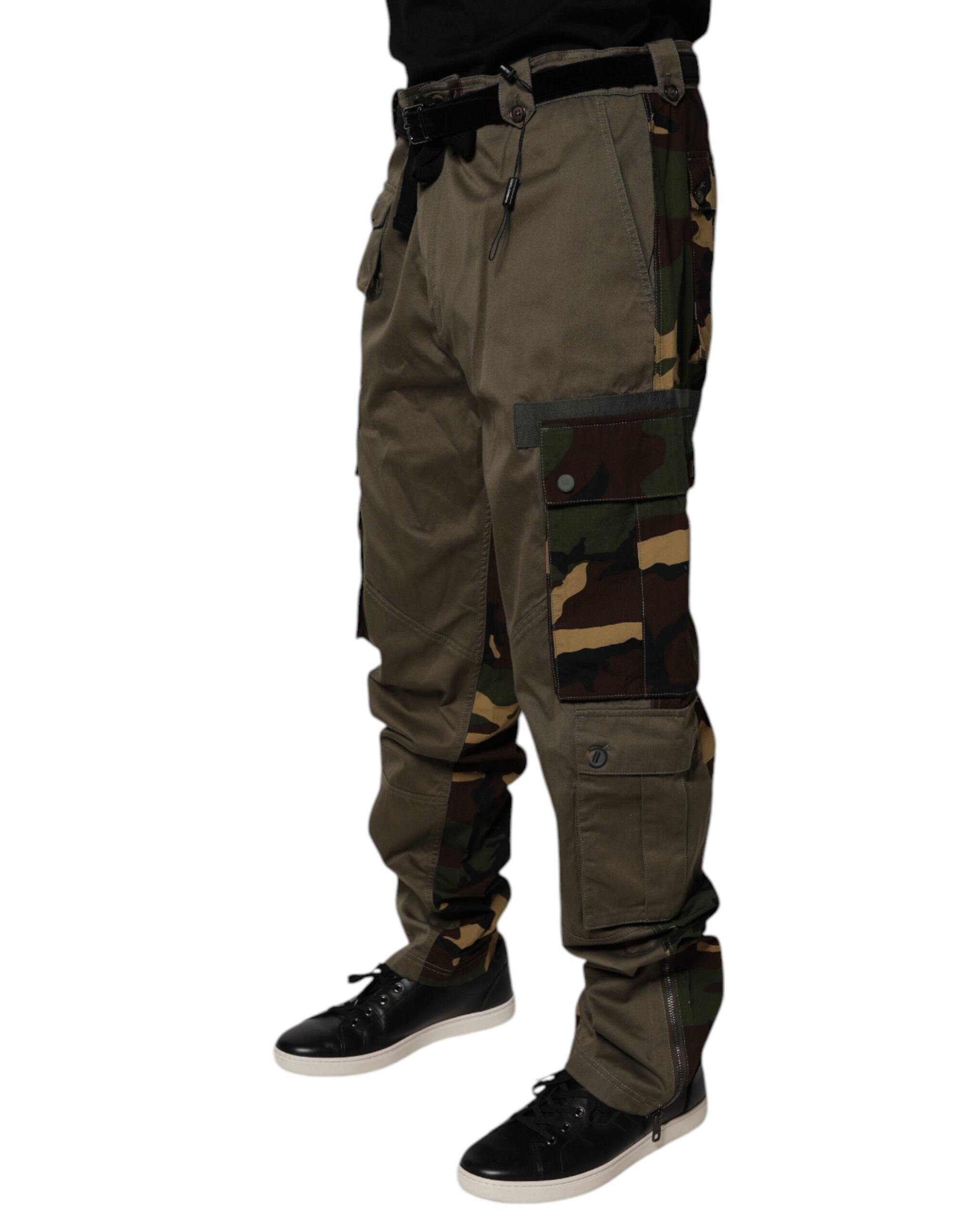 Dolce & Gabbana Multicolor Patchwork Camouflage Cargo Men's Pants