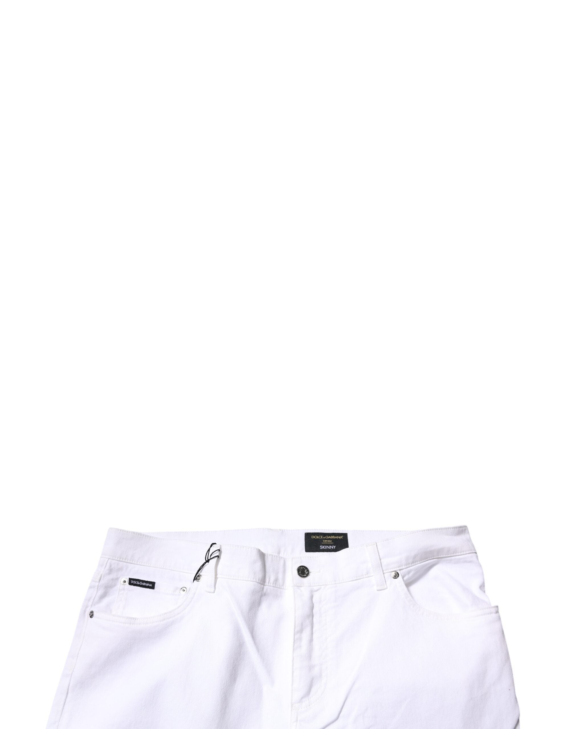 Dolce & Gabbana White Cotton Stretch Skinny Men Denim Men's Jeans