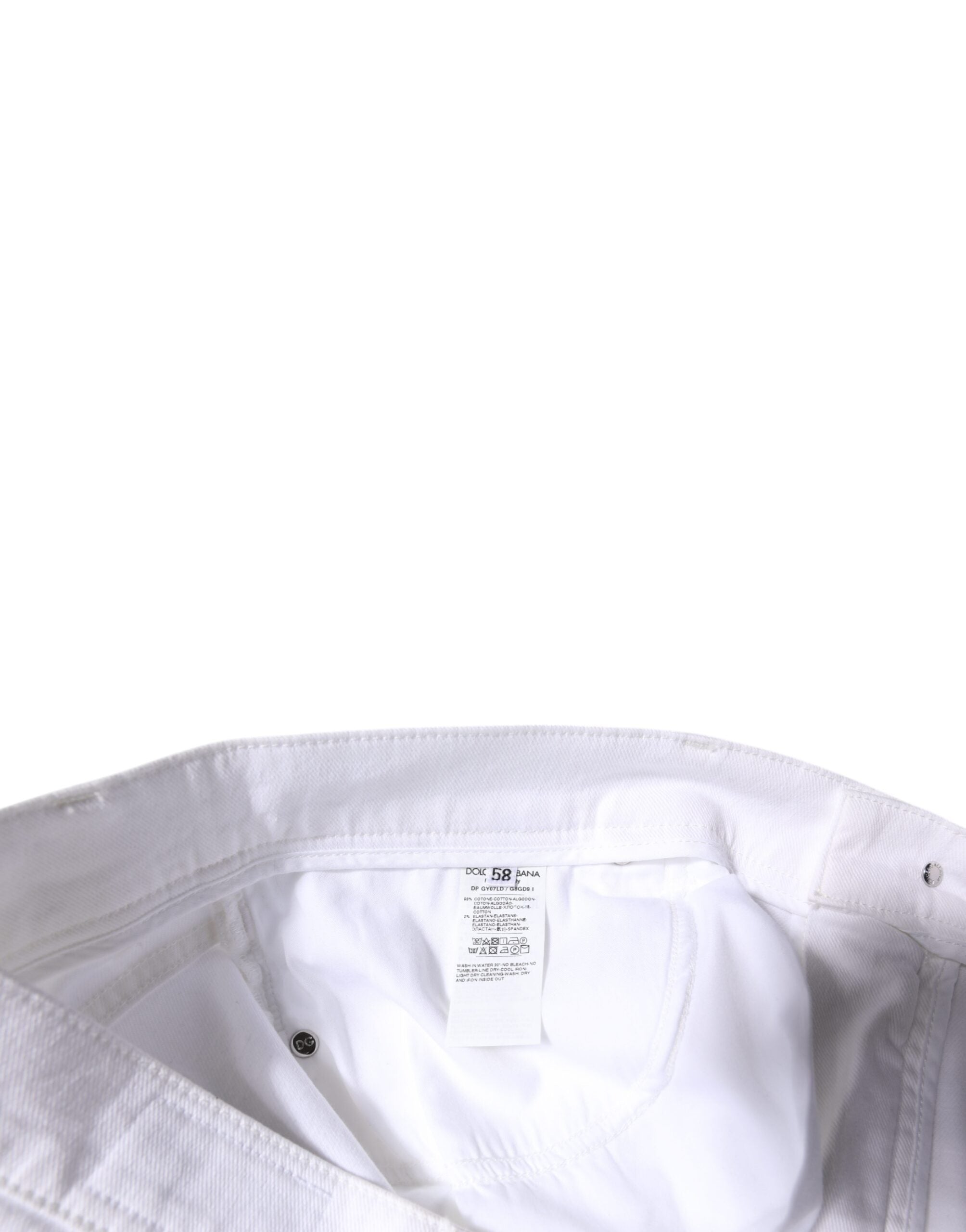 Dolce & Gabbana White Cotton Stretch Skinny Men Denim Men's Jeans