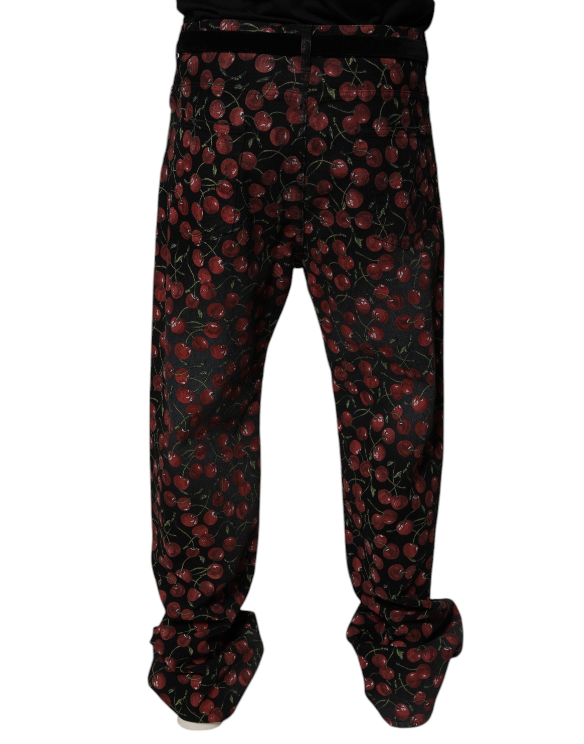 Dolce & Gabbana Black Cherry Cotton Straight Men Denim Men's Jeans