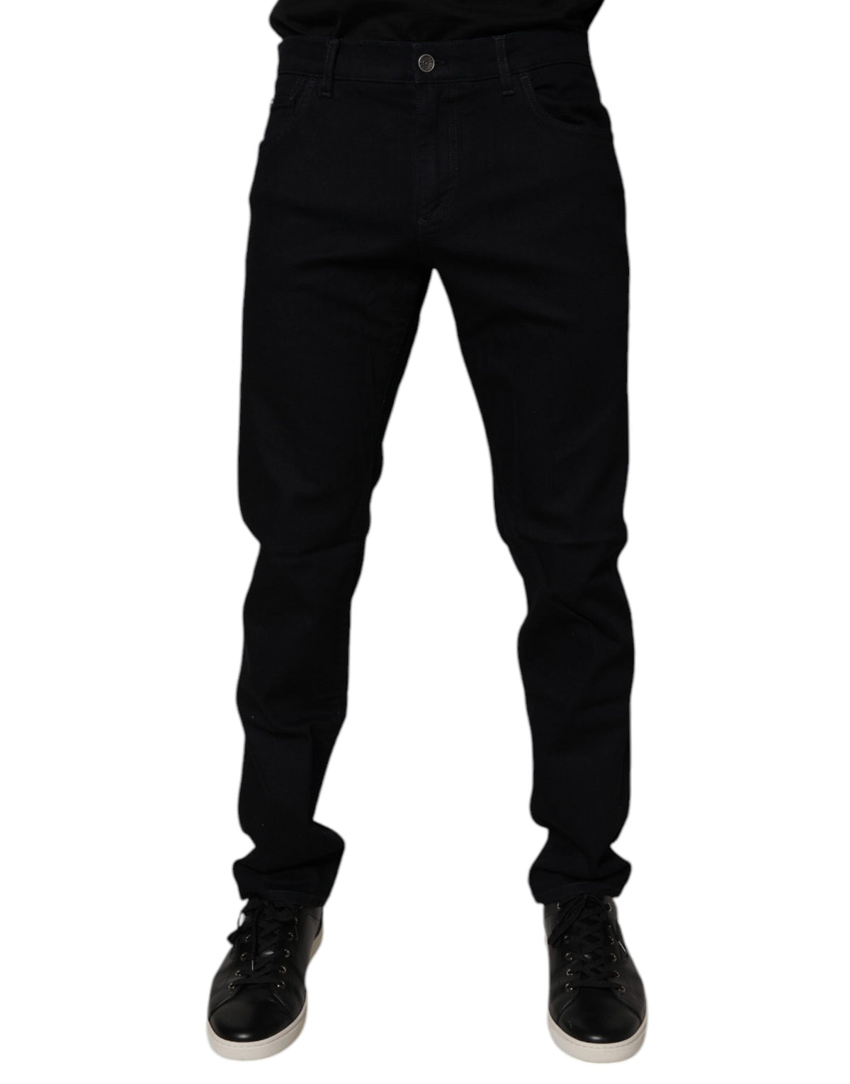 Dolce & Gabbana Black Cotton Stretch Slim Fit Men Denim Men's Jeans