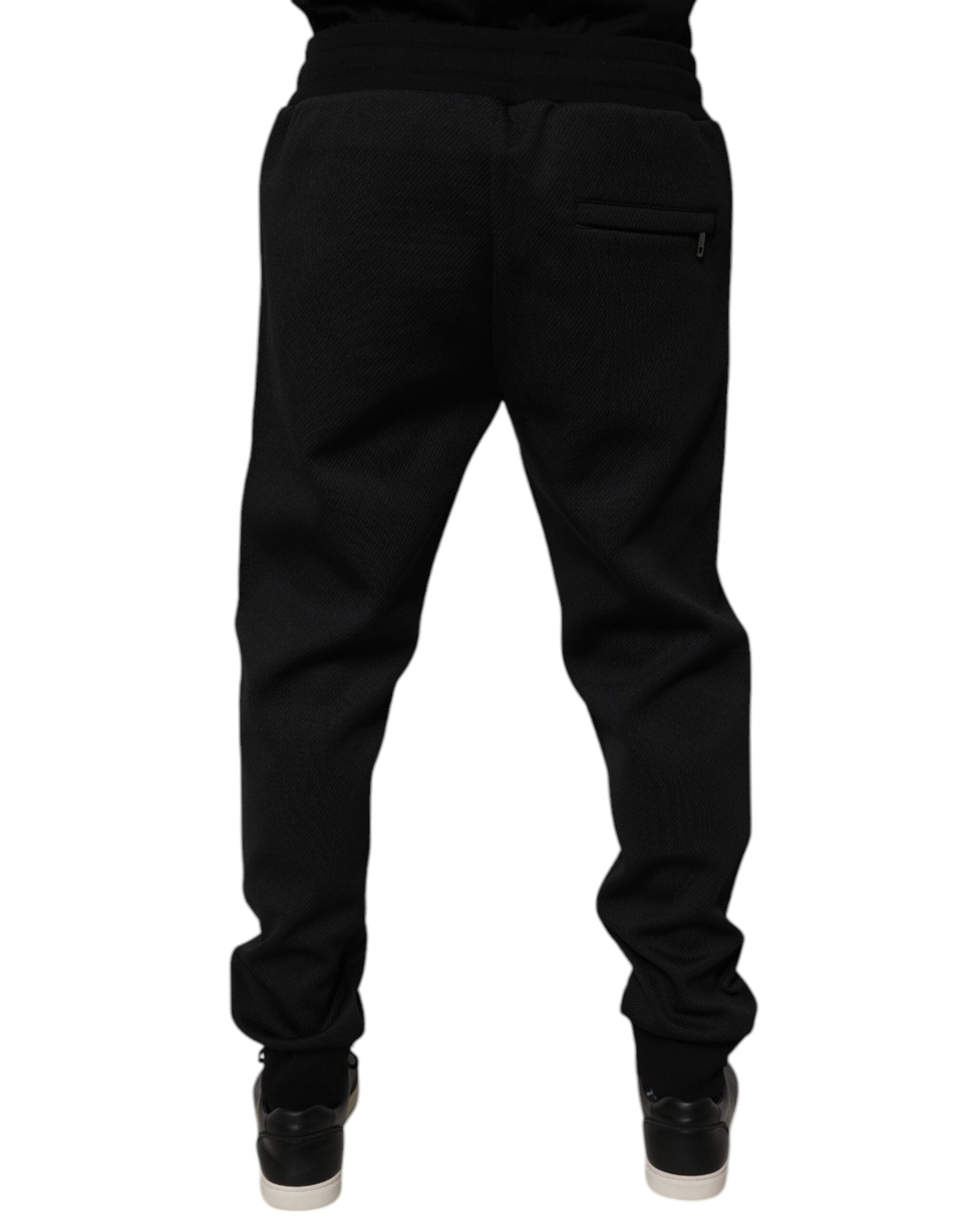 Dolce & Gabbana Black Polyester Men Jogger SweatMen's Men's Pants
