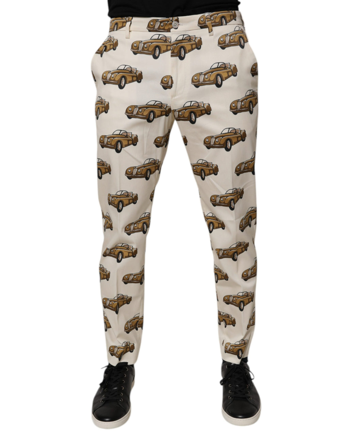 Dolce & Gabbana Off White Cars Cotton Skinny Men Denim Men's Jeans