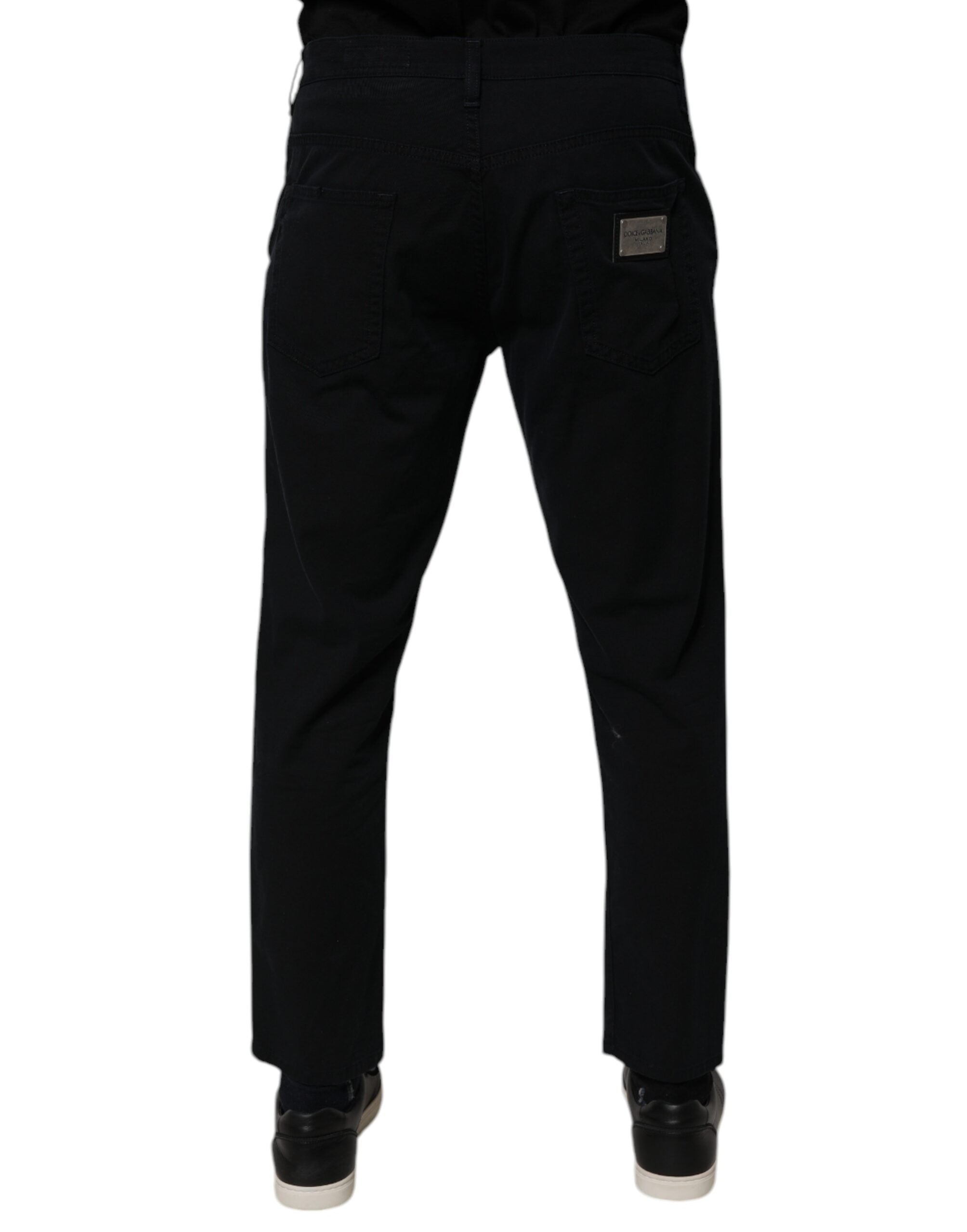 Dolce & Gabbana Dark Blue Cotton Stretch Loose Men Denim Men's Jeans (Pre-Owned)