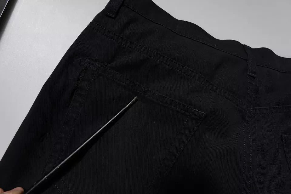 Dolce & Gabbana Dark Blue Cotton Stretch Loose Men Denim Men's Jeans (Pre-Owned)
