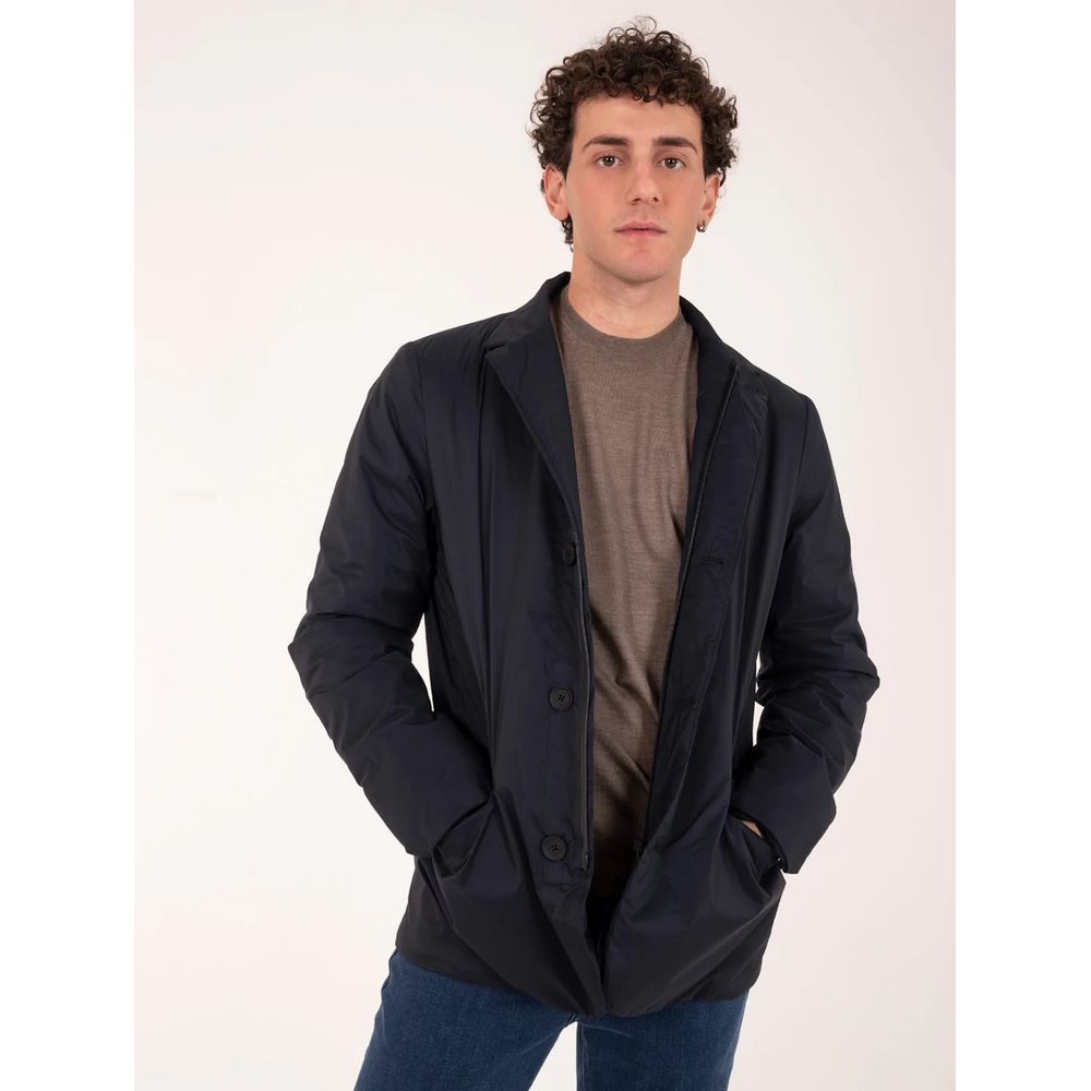 People Of Shibuya Blue Polyester Men's Coat