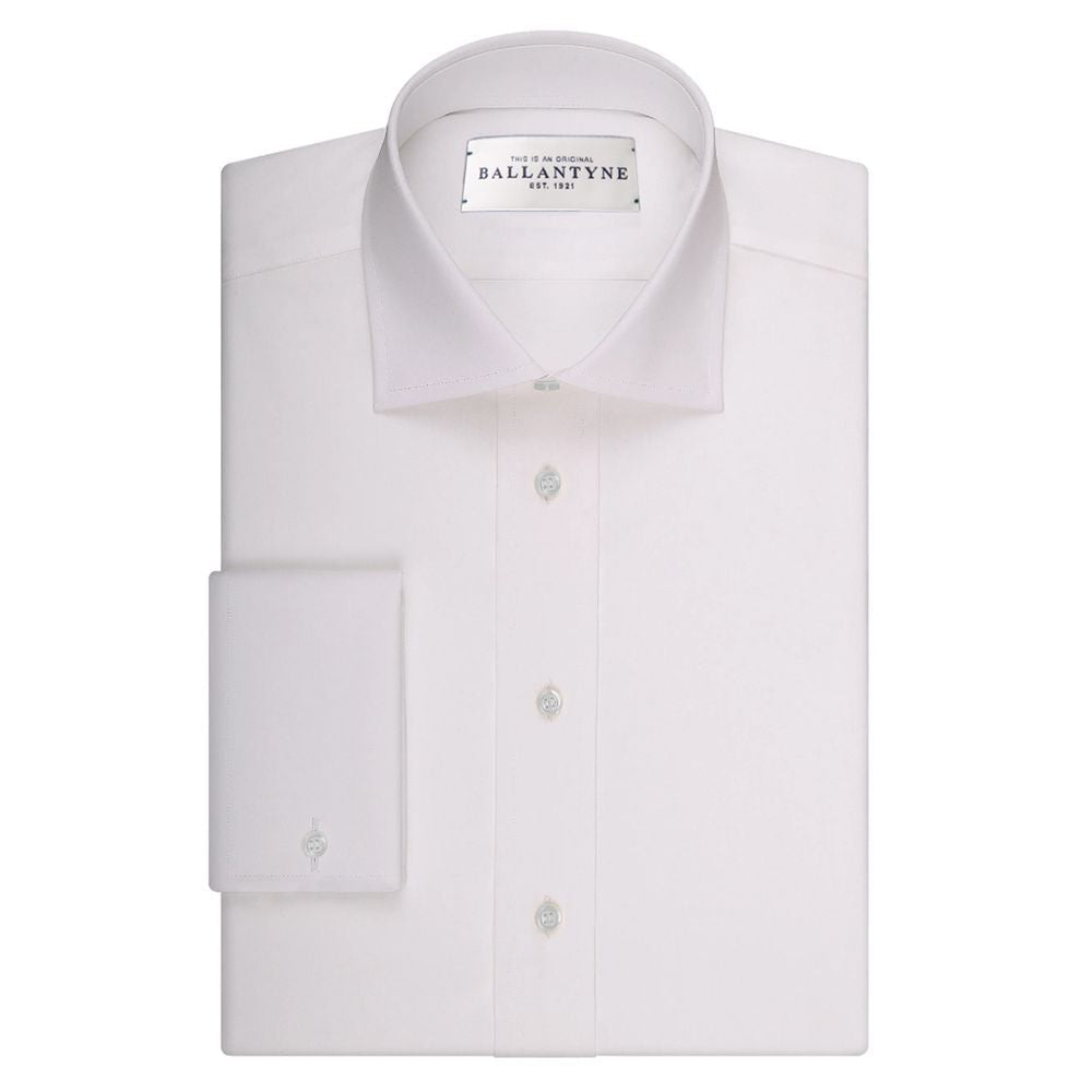 Ballantyne White Cotton Dress Men's Shirt