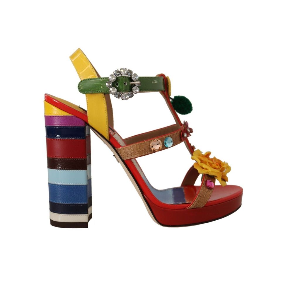 Dolce & Gabbana Multicolor Cotton Platform Women's Sandals