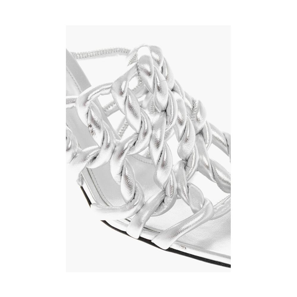Bottega Veneta Silver Leather Women Women's Sandal