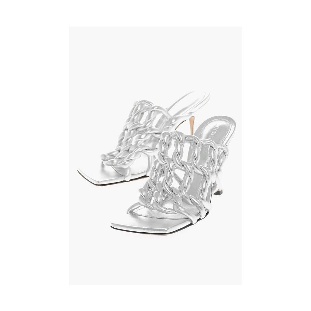 Bottega Veneta Silver Leather Women Women's Sandal