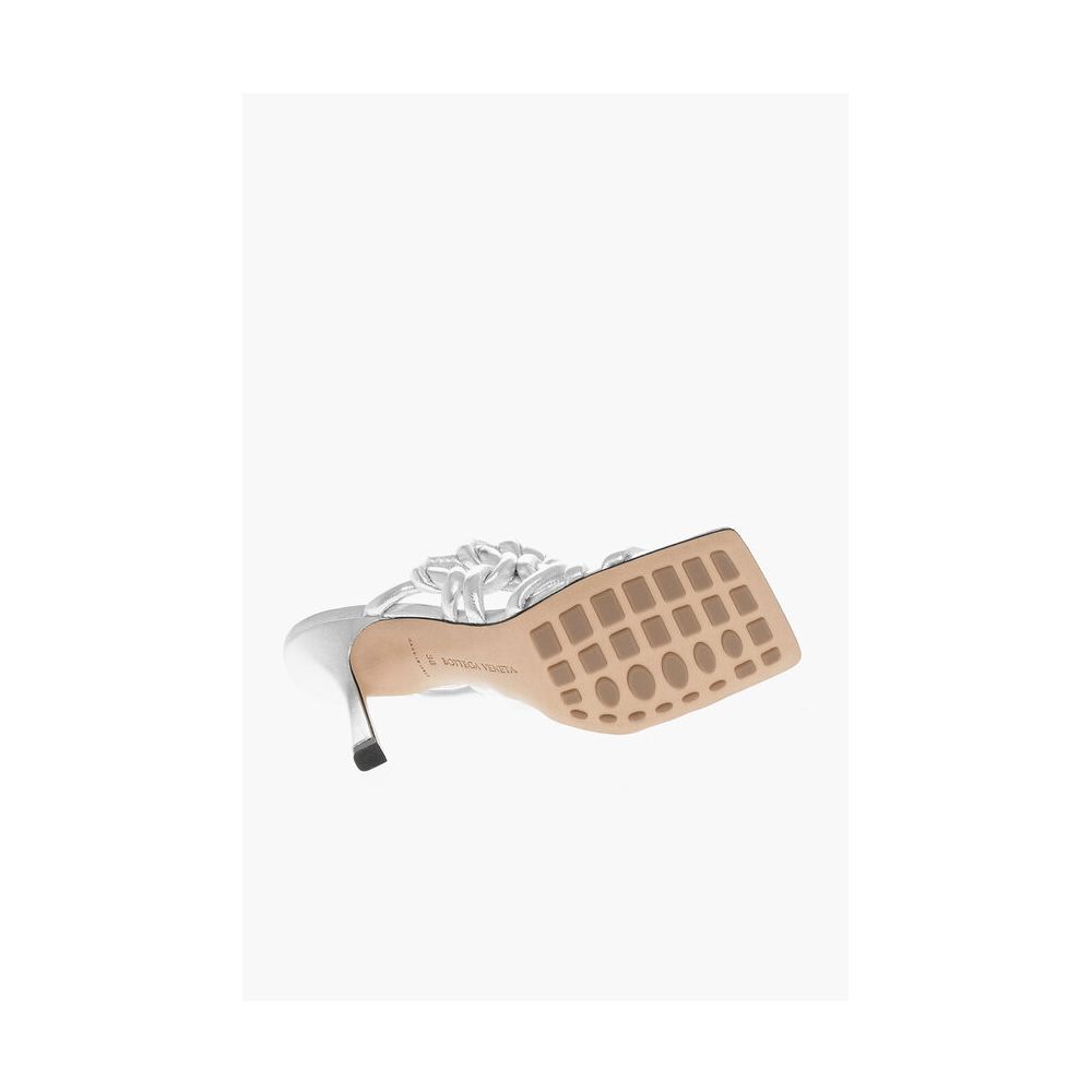 Bottega Veneta Silver Leather Women Women's Sandal