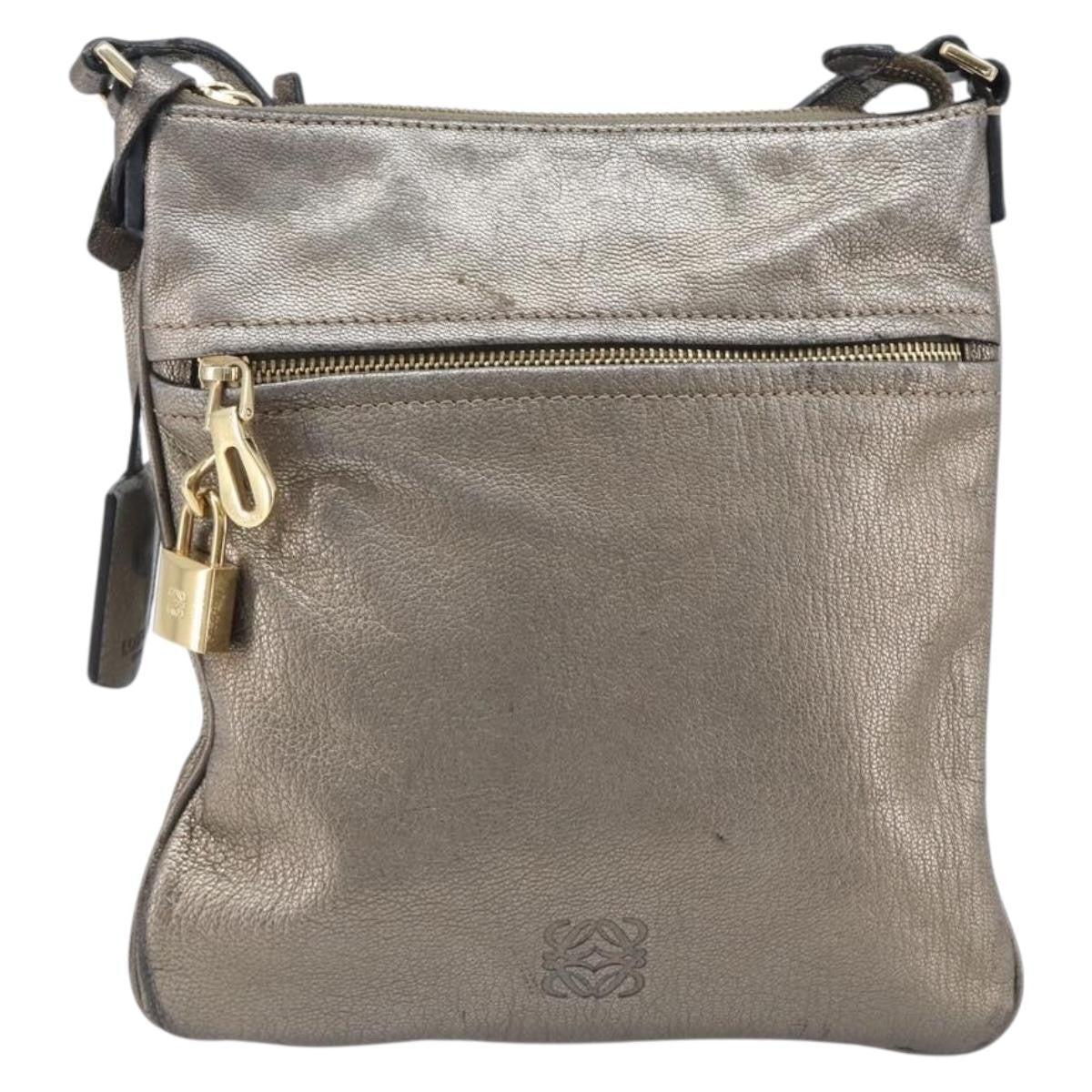 Loewe Front Pocket Leather Gold Leather Crossbody Bag Bag (Pre-Owned)