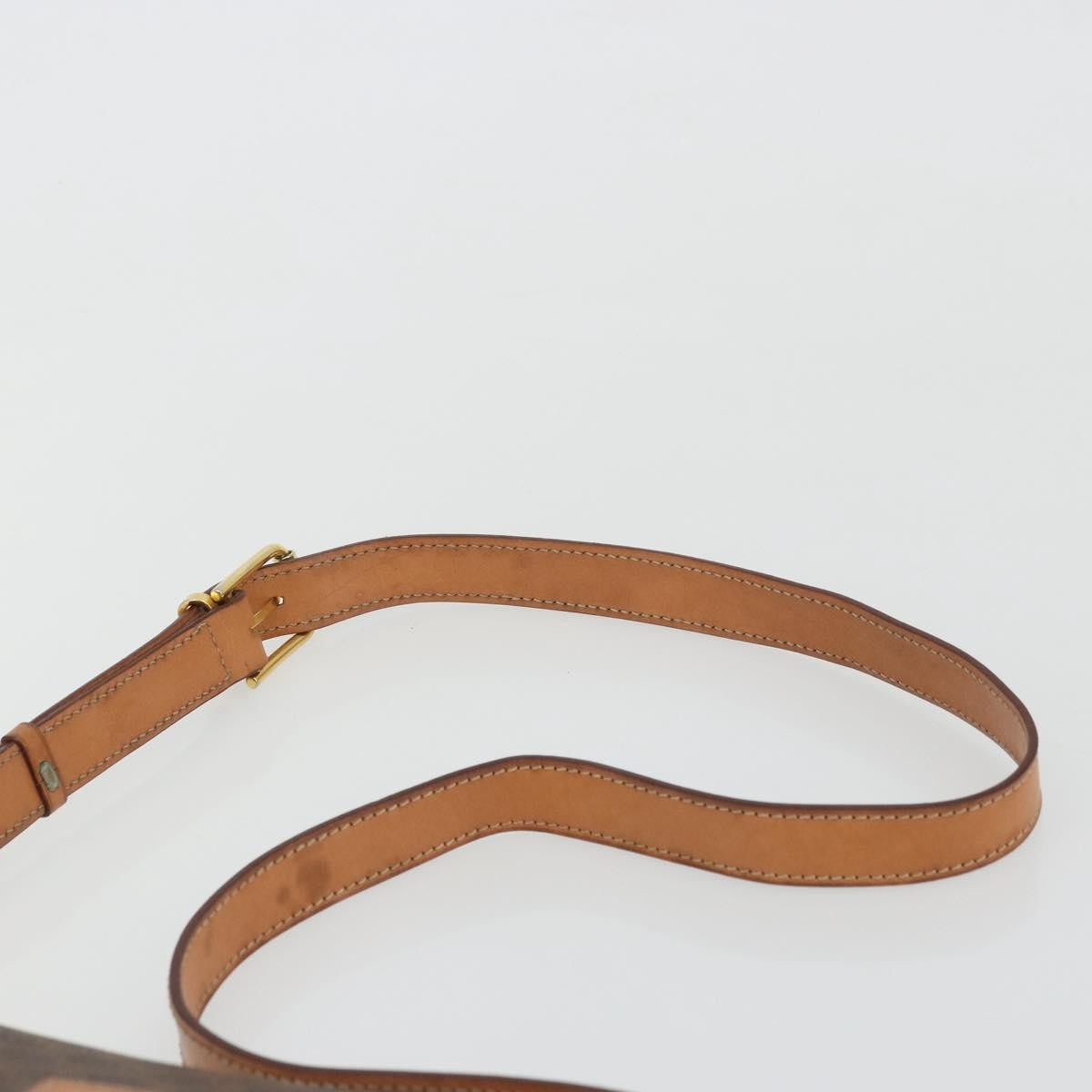 Celine Vintage Macadam Canvas And Leather Brown Canvas Shoulder Bag Bag (Pre-Owned)