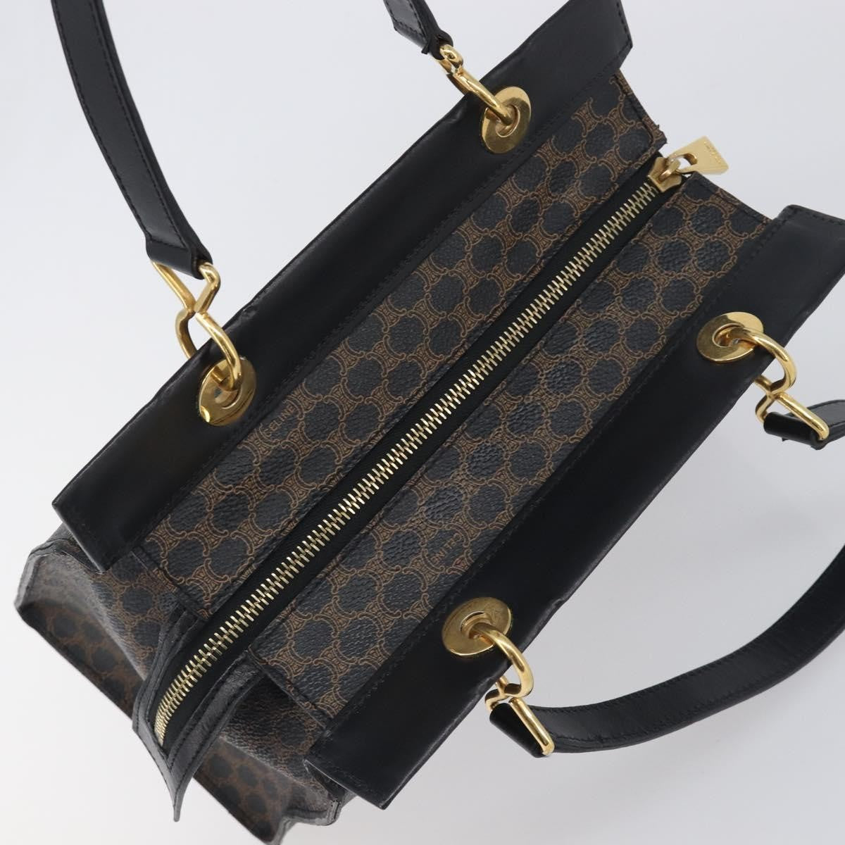 Celine Vintage Macadam Canvas Black Pvc Tote Bag Bag (Pre-Owned)