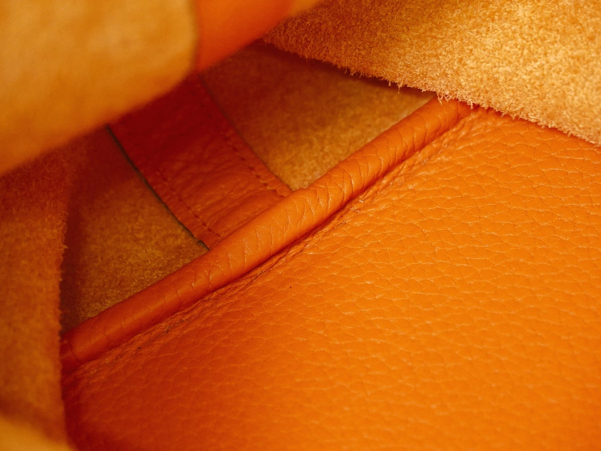 Hermes Picotin Lock Togo Orange Leather Handbag (Pre-Owned)