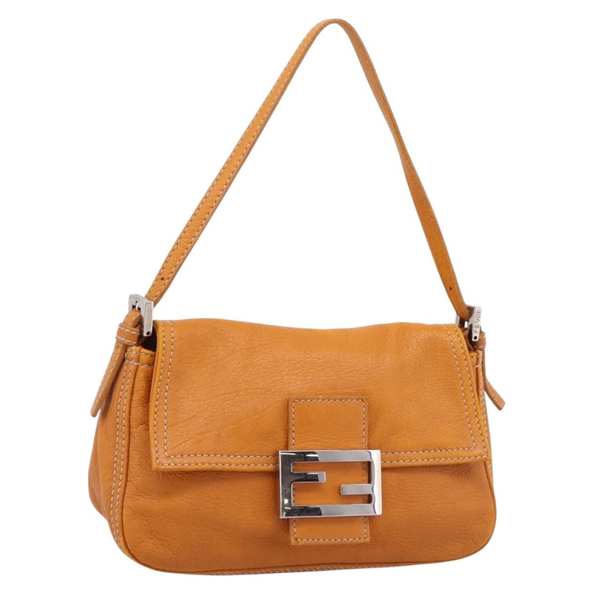 Fendi Selleria Baguette Leather Brown Leather Handbag (Pre-Owned)