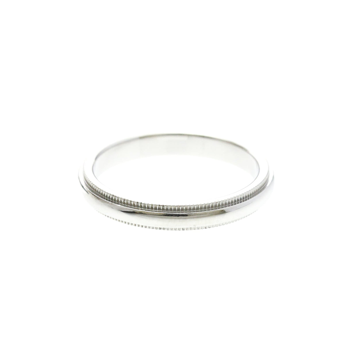 Tiffany & Co. Classic Milgrain Band Platinum Silver Platinum Ring Jewelry (Pre-Owned)