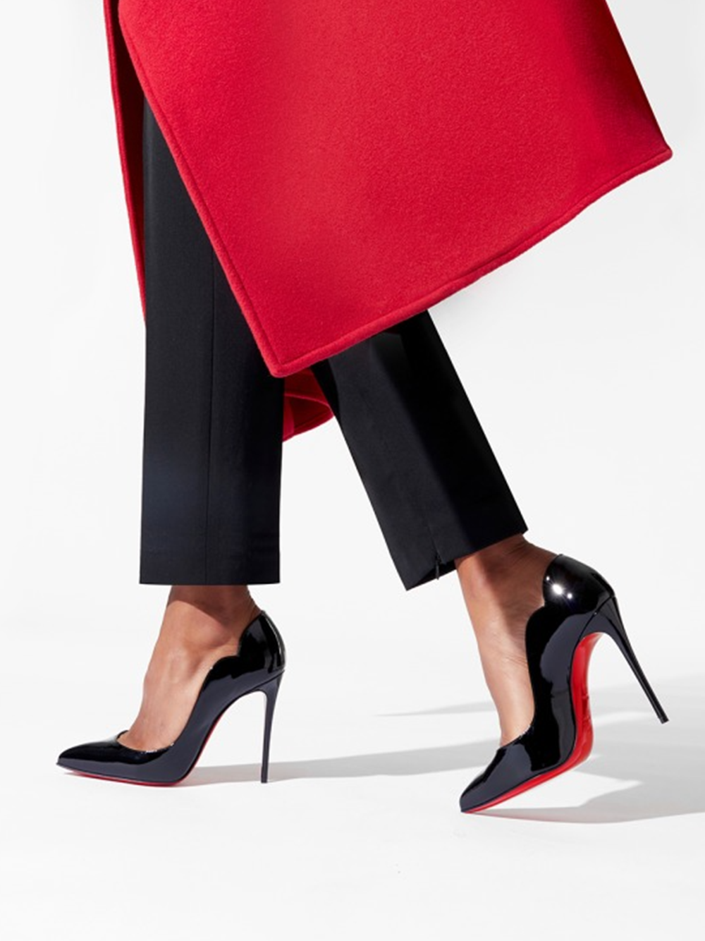 Christian Louboutin Black Patent Leather Hot Chick Pumps Women's 100