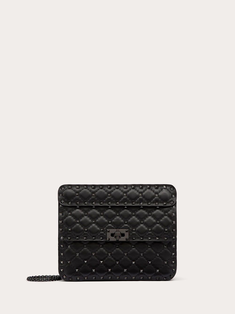Valentino Garavani Black Nappa Leather Medium Rockstudt Spike Women's Bag