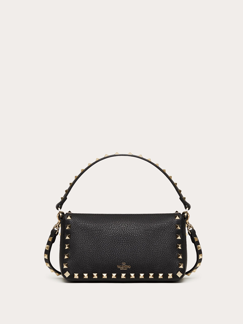 Valentino Garavani Black Garnet Calfskin Small Rockstud Shoulder Women's Bag