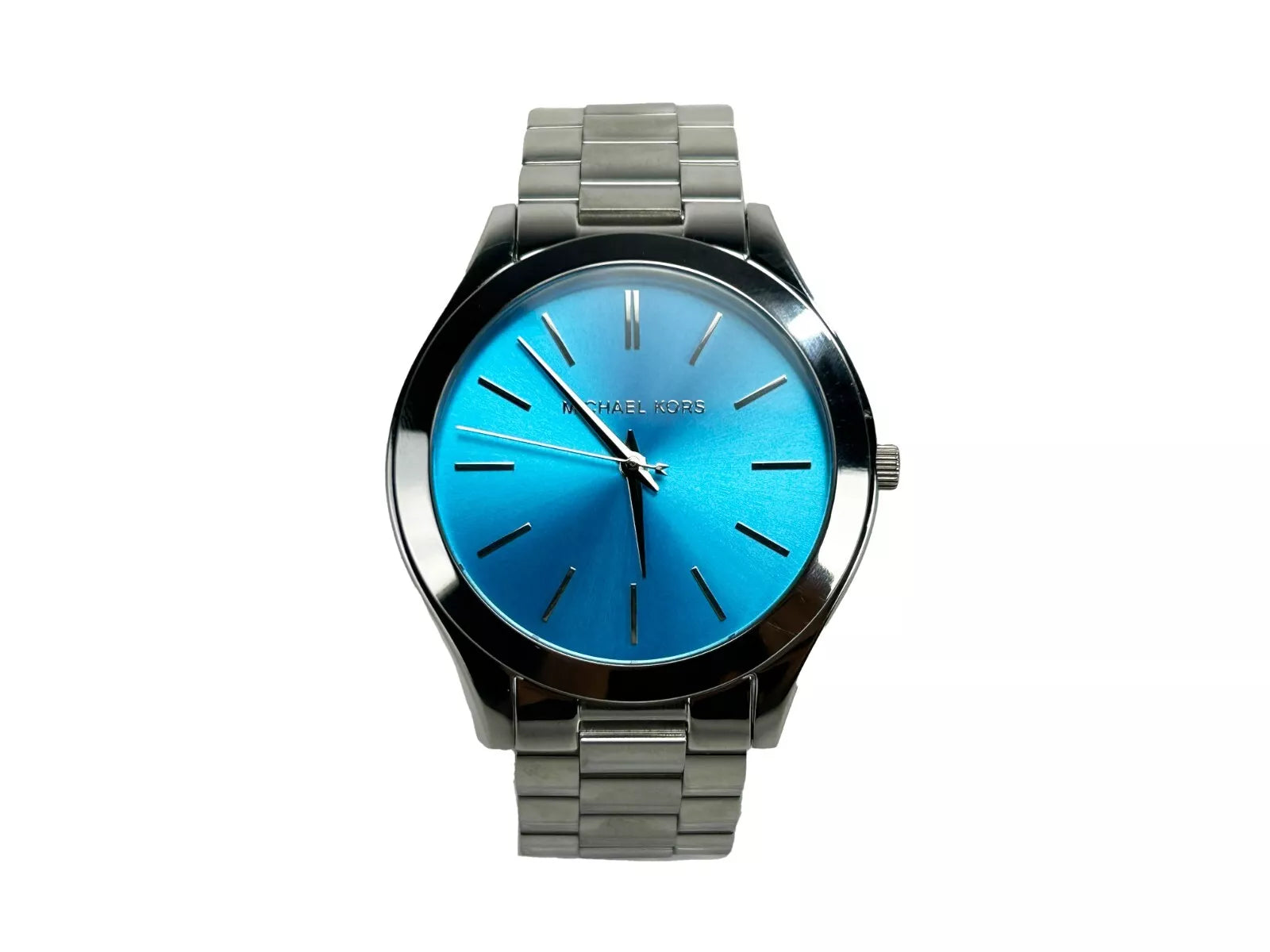 Michael Kors Slim Runway Stainless Steel Watch Blue Silver MK3292 NO Women's BOX