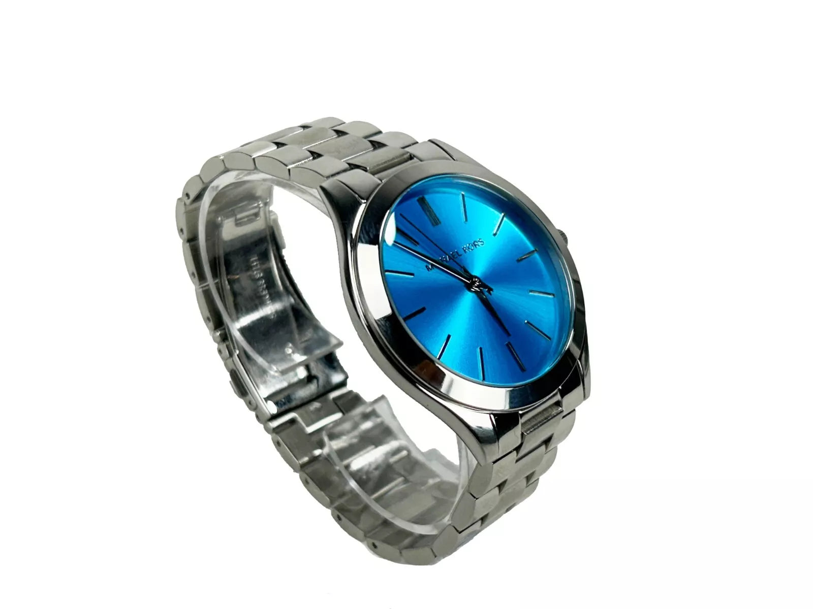 Michael Kors Slim Runway Stainless Steel Watch Blue Silver MK3292 NO Women's BOX
