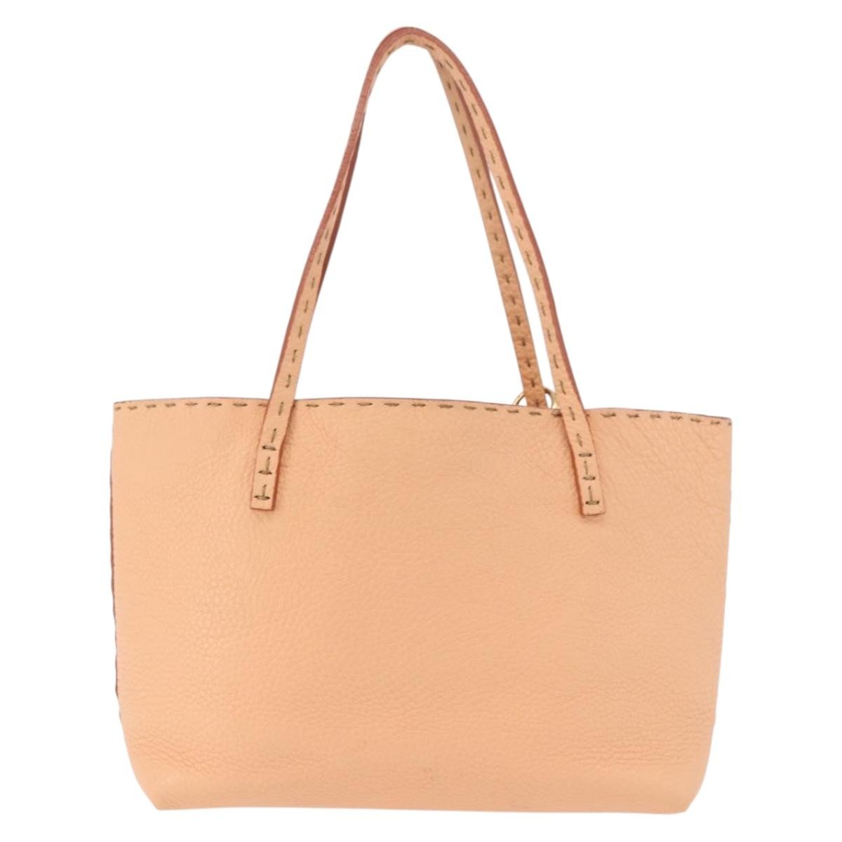 Fendi Selleria Carla Leather Orange Leather Tote Bag Bag (Pre-Owned)