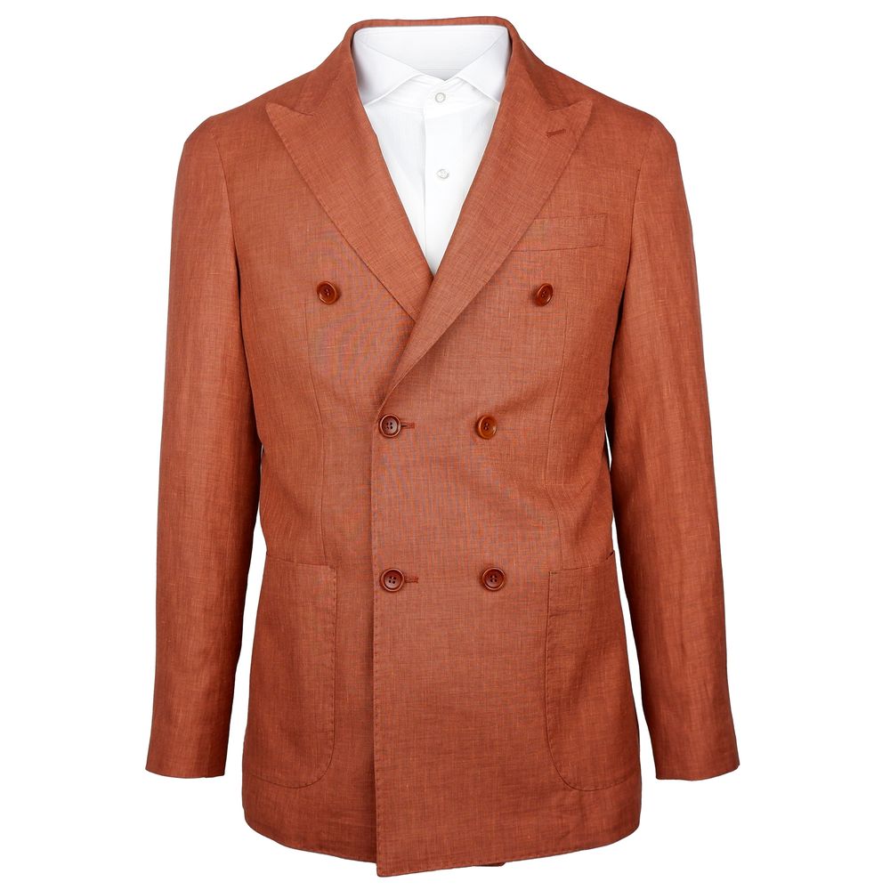 Made in Italy Brown Linen Men's Blazer