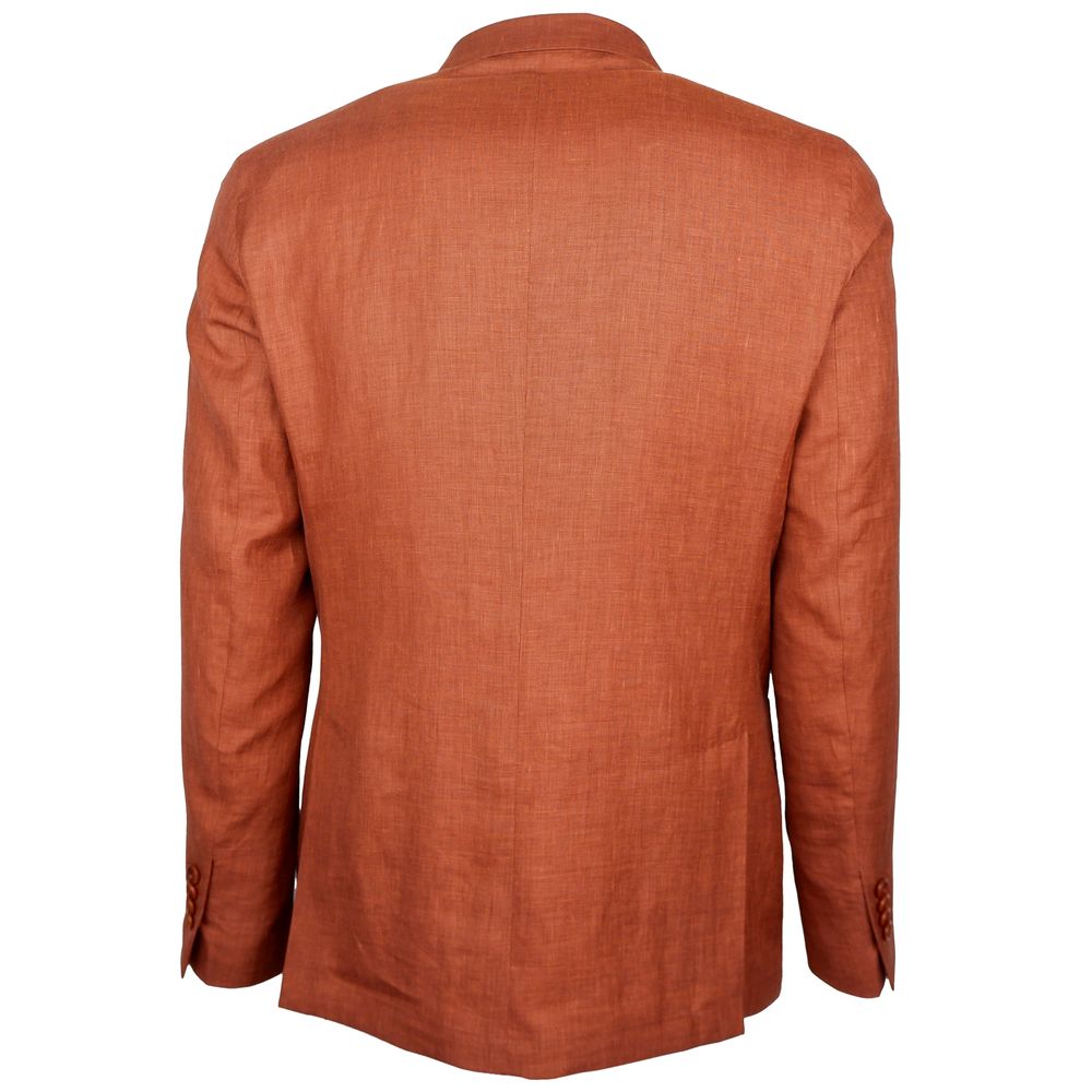 Made in Italy Brown Linen Men's Blazer
