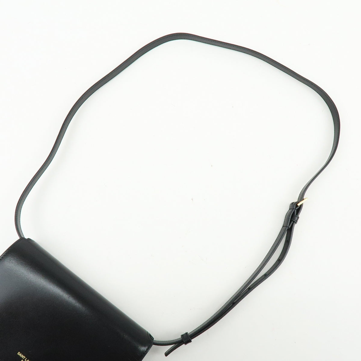 Saint Laurent Paris Chain Leather Black Leather Crossbody Bag Bag (Pre-Owned)