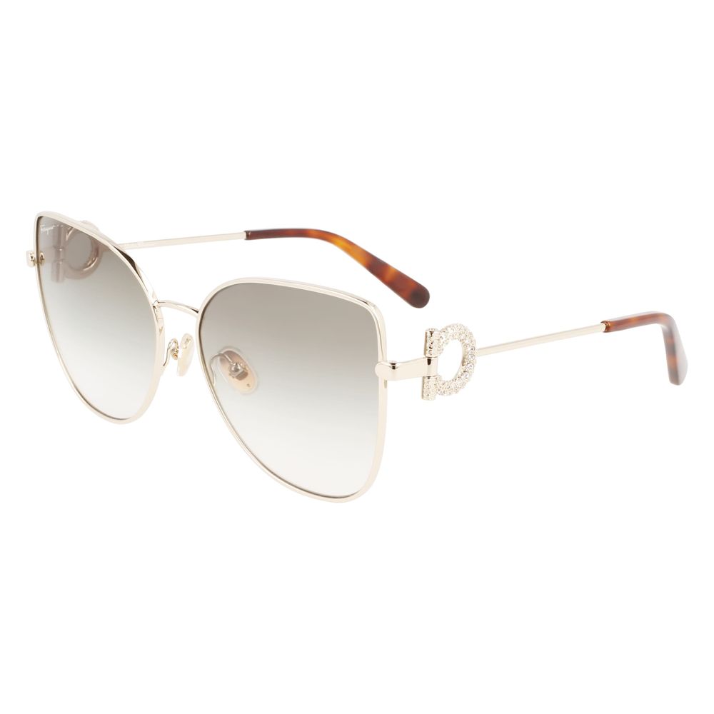 Ferragamo Brown Metal Women's Sunglasses