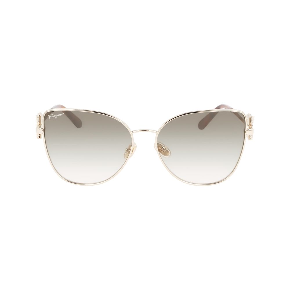Ferragamo Brown Metal Women's Sunglasses