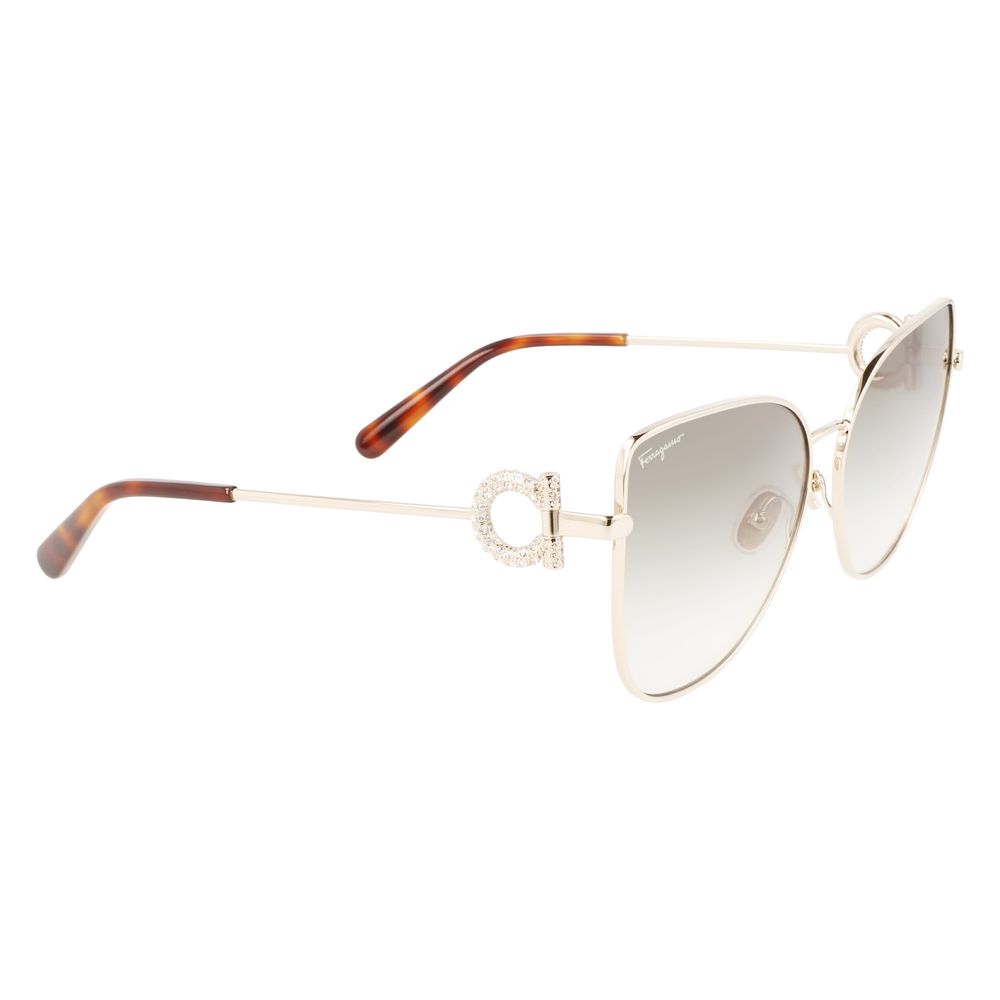 Ferragamo Brown Metal Women's Sunglasses