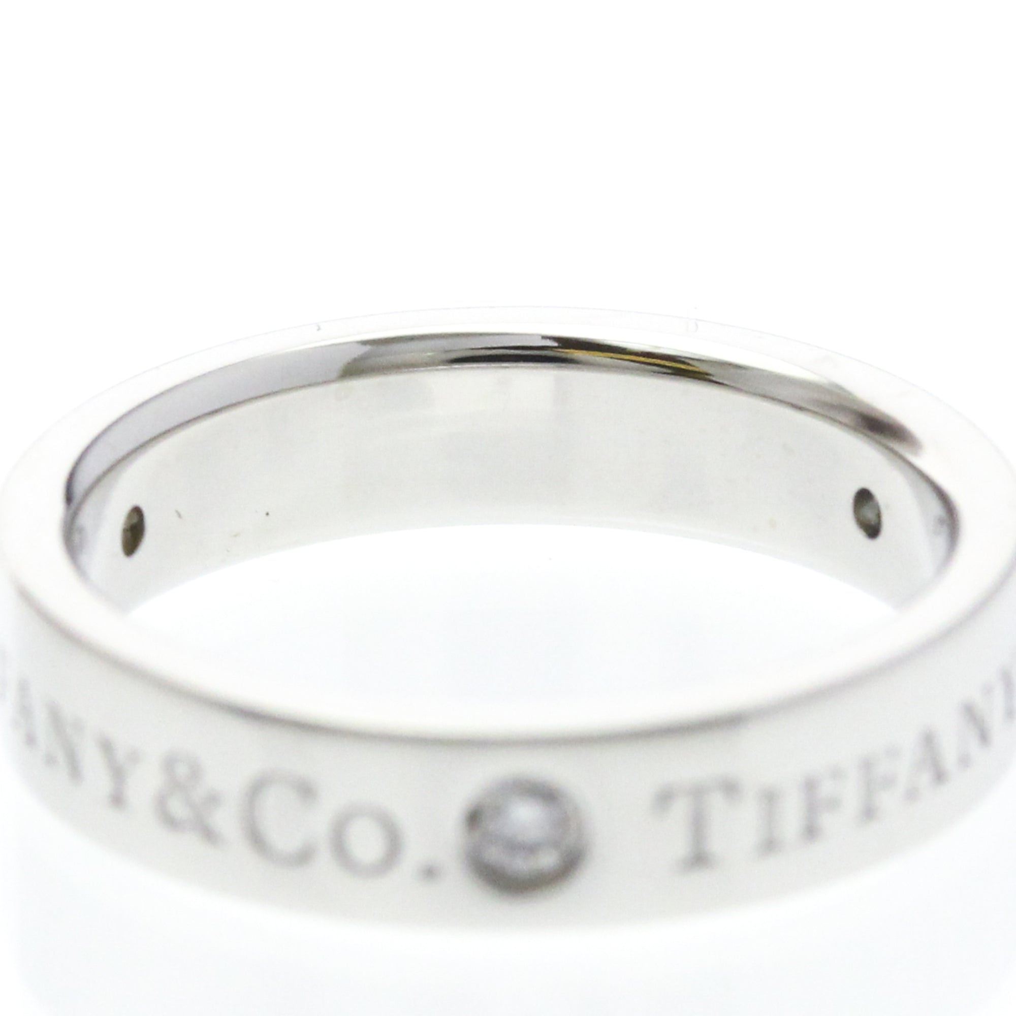 Tiffany & Co. Classic Wedding Band 3 Diamonds Platinum And Diamonds Silver Platinum Ring Jewelry (Pre-Owned)
