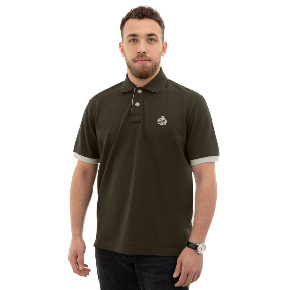 Canali Green Cotton Polo Men's Shirt