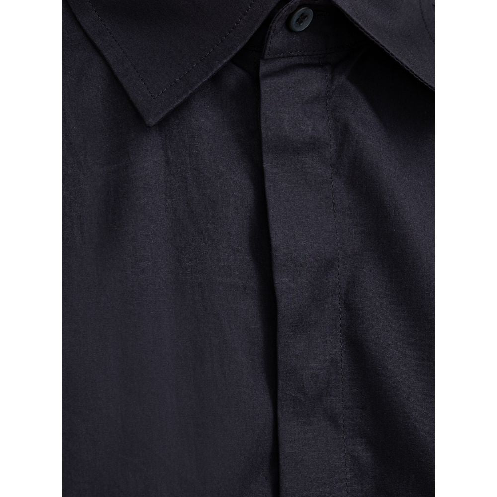 Dolce & Gabbana Navy Blue Cotton Dress Men's Shirt
