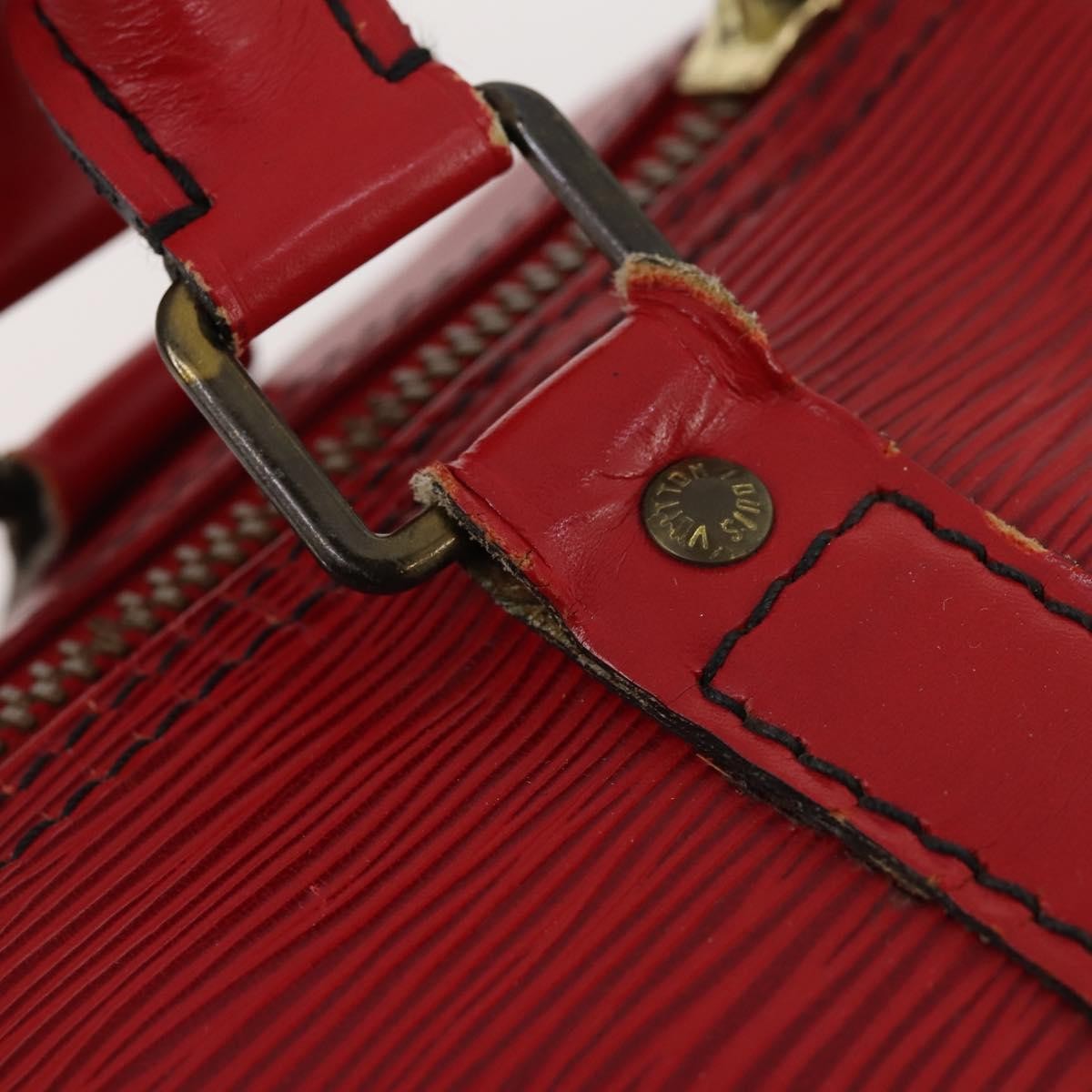 Louis Vuitton Keepall Epi Leather Red Leather Travel Bag Bag (Pre-Owned)