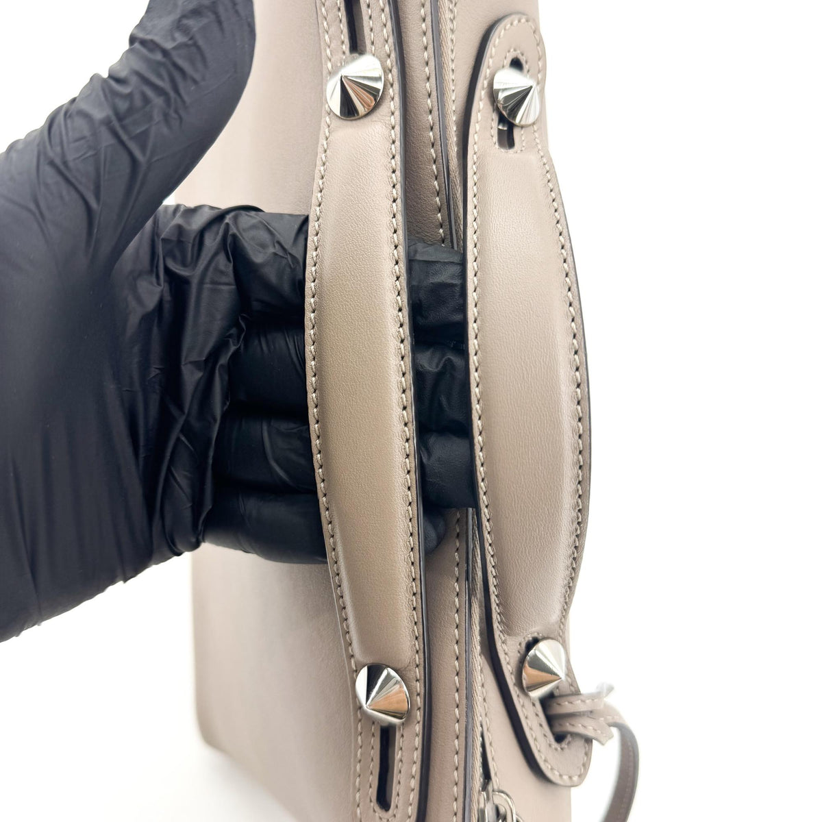 Fendi By The Way Satchel Calfskin Gray Calfskin Handbag (Pre-Owned)