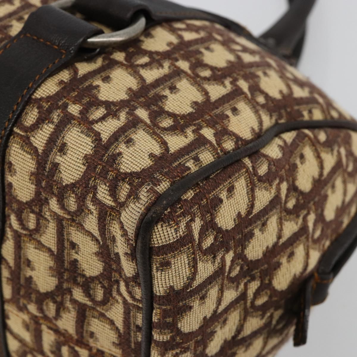 Christian Dior Vintage Cd Trotter Canvas Brown Canvas Handbag (Pre-Owned)