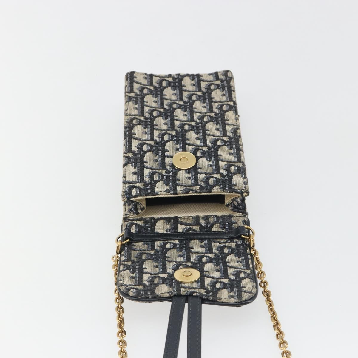 Christian Dior Phone Case Oblique Canvas Navy Canvas Clutche & Pouche Bag (Pre-Owned)