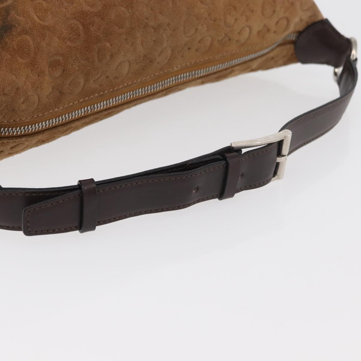 Celine C Macadam Suede Brown Suede Handbag (Pre-Owned)