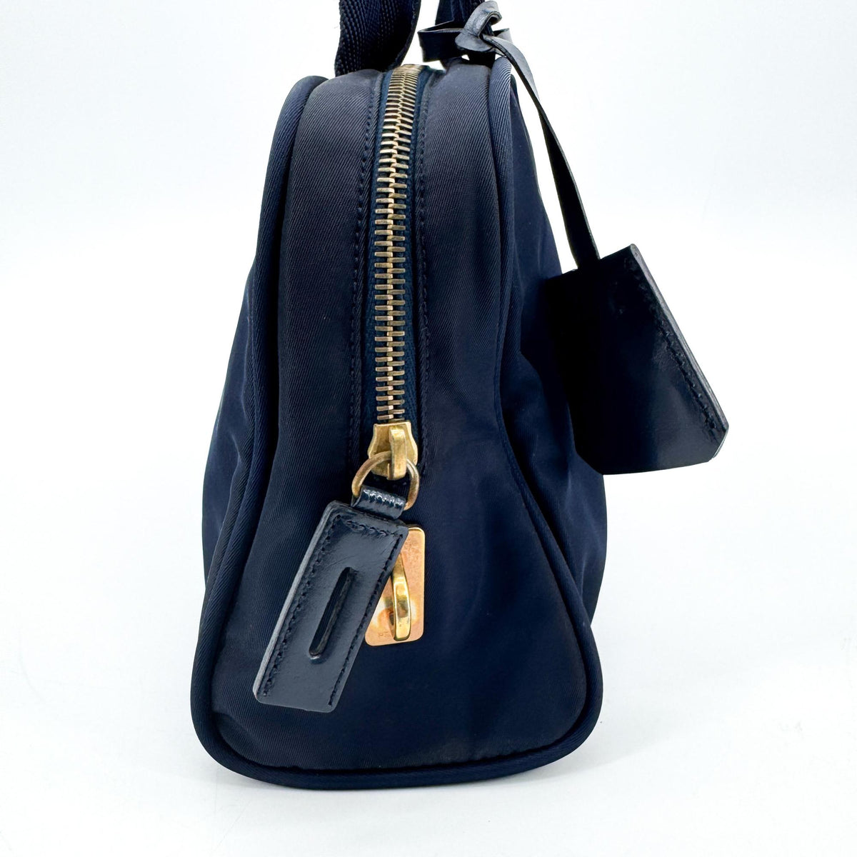 Prada Bowling Tessuto Navy Nylon Shoulder Bag Bag (Pre-Owned)
