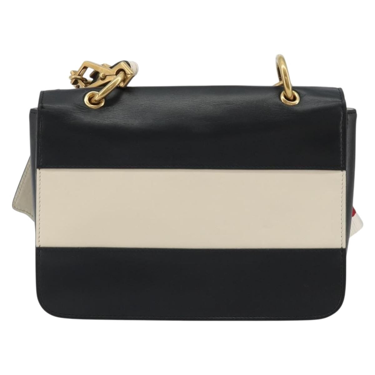 Gucci Queen Margaret Flap Colorblock Leather Black Leather Shoulder Bag Bag (Pre-Owned)