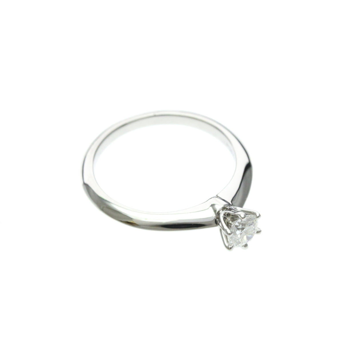 Tiffany & Co. Tiffany Setting Solitaire Platinum With Rbc Diamond Silver Platinum Ring Jewelry (Pre-Owned)