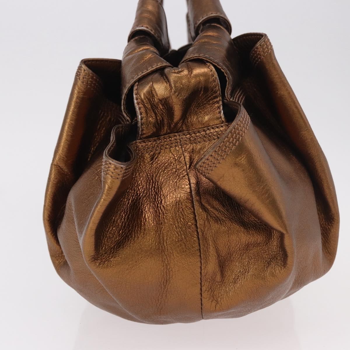 Loewe Anagram Logo Nappa Aire Hand Leather Gold Leather Handbag (Pre-Owned)