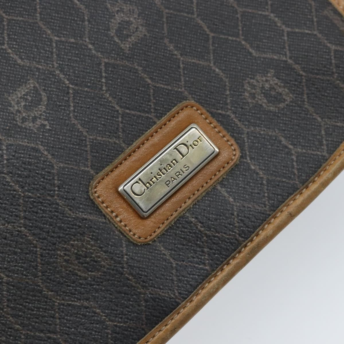 Christian Dior Vintage Honeycomb Flap Canvas And Leather Black Canvas Shoulder Bag Bag (Pre-Owned)