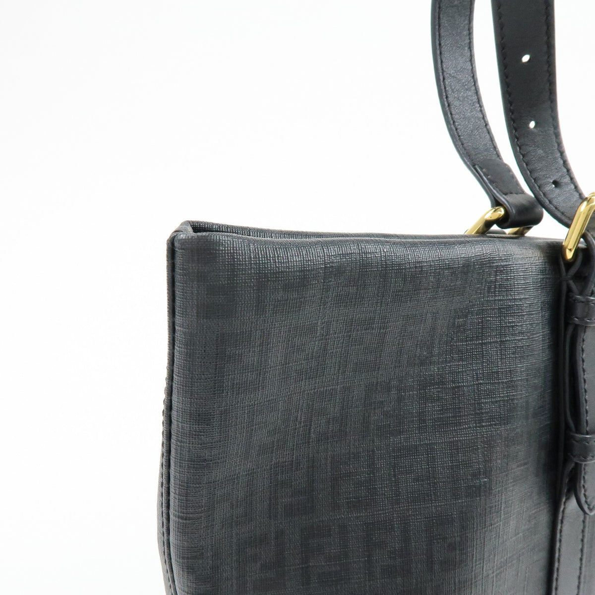 Fendi Superstar Zucchino Coated Canvas Black Canvas Tote Bag Bag (Pre-Owned)
