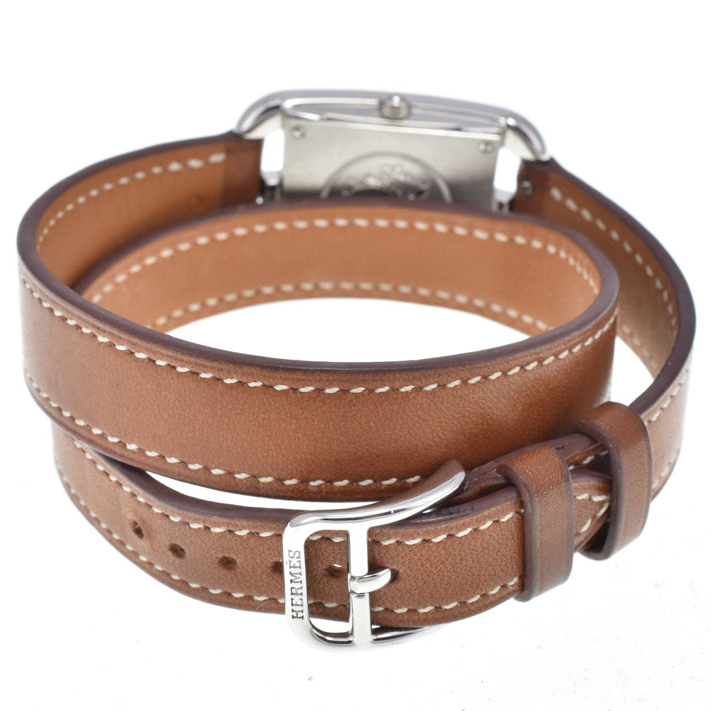 Hermes Cape Cod Double Tour Quartz Stainless Steel And Leather Watch (Pre-Owned)