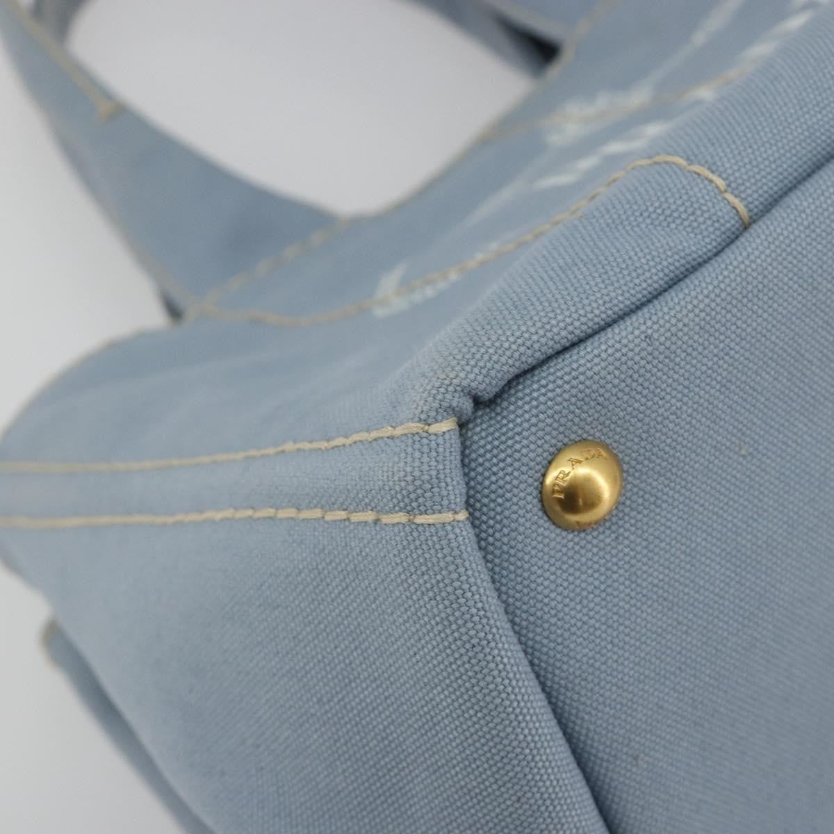 Prada Canapa Canvas Blue Canvas Tote Bag Bag (Pre-Owned)